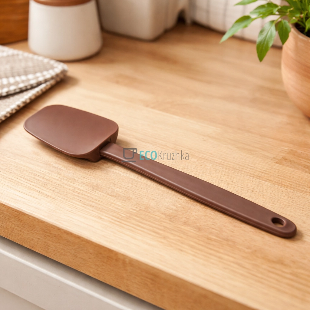 Силіконова лопатка лита 29х5.6 Коричневий EK13424 Силіконова лопатка лита 29х5.6 Коричневий EK13424