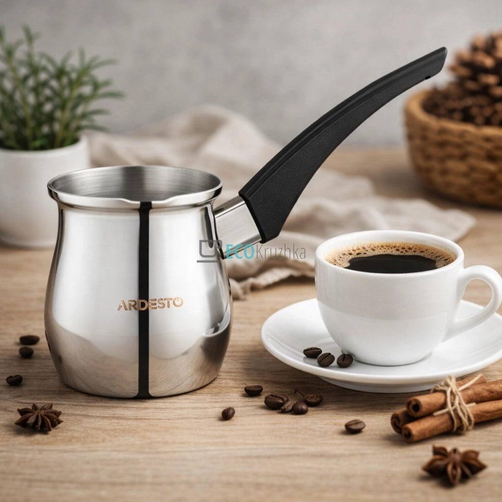 Турка Ardesto BLACK MARS, 0.5 л, нержавіюча сталь, бакелітова ручка (AR0814SB)