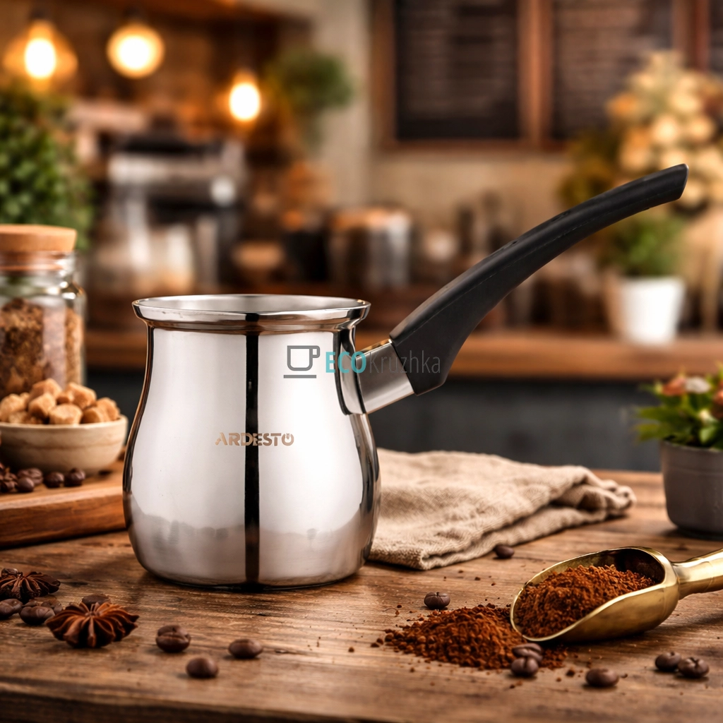 Турка Ardesto BLACK MARS, 0.64 л, нержавіюча сталь, бакелітова ручка (AR0864SB)