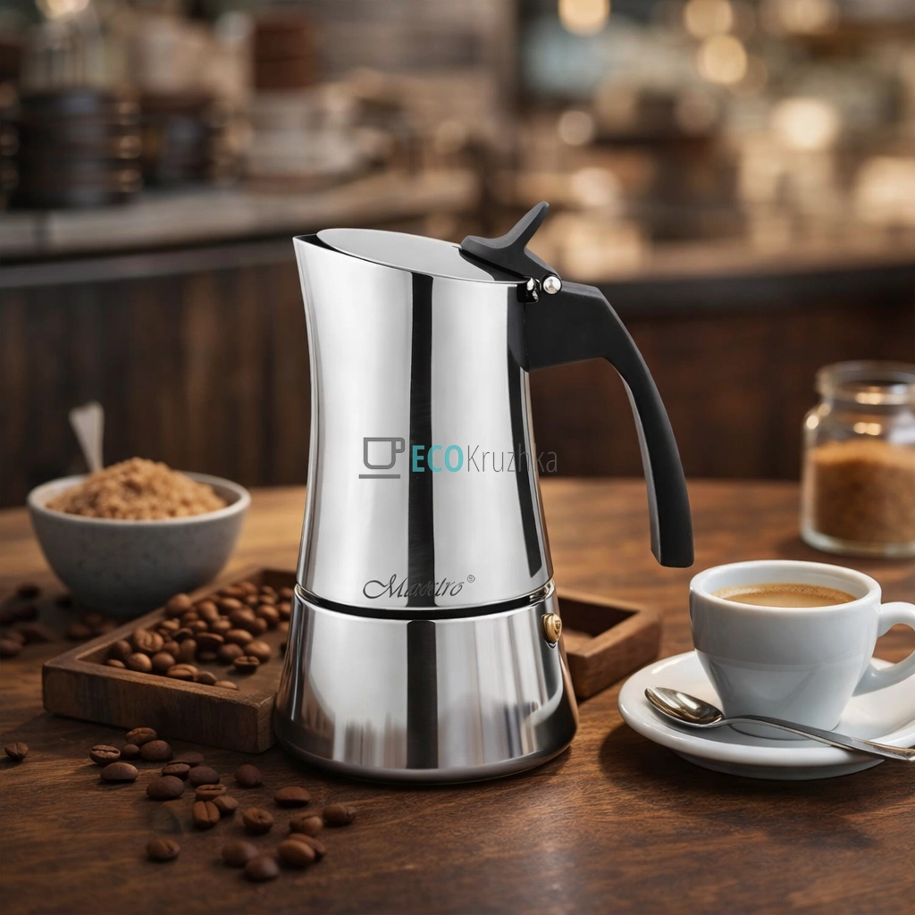 Гейзерна кавоварка 4 чашки 200 мл Maestro MR-1668-4