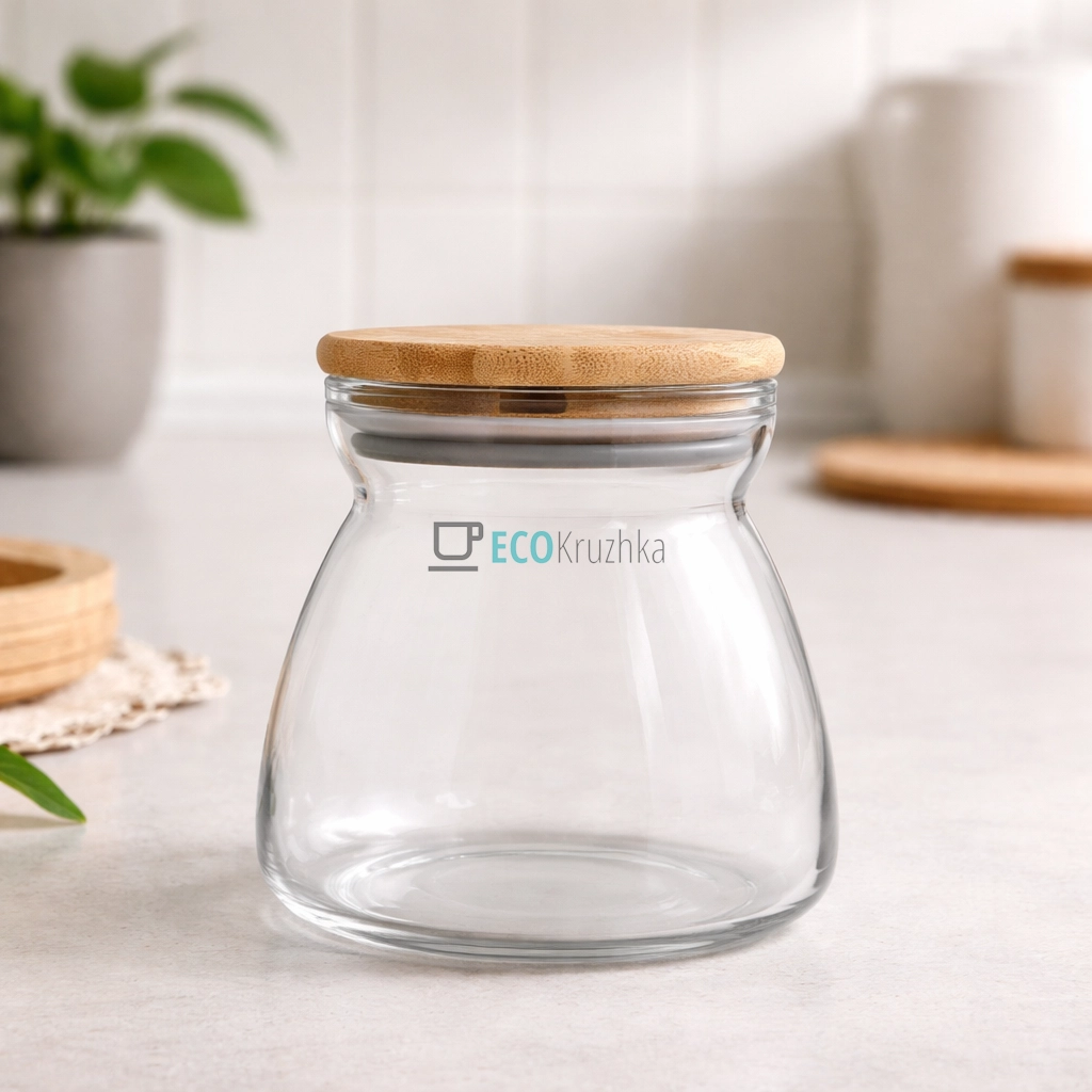 Ємність 650 мл для сипких продуктів з бамбуковою кришкою SNT32250