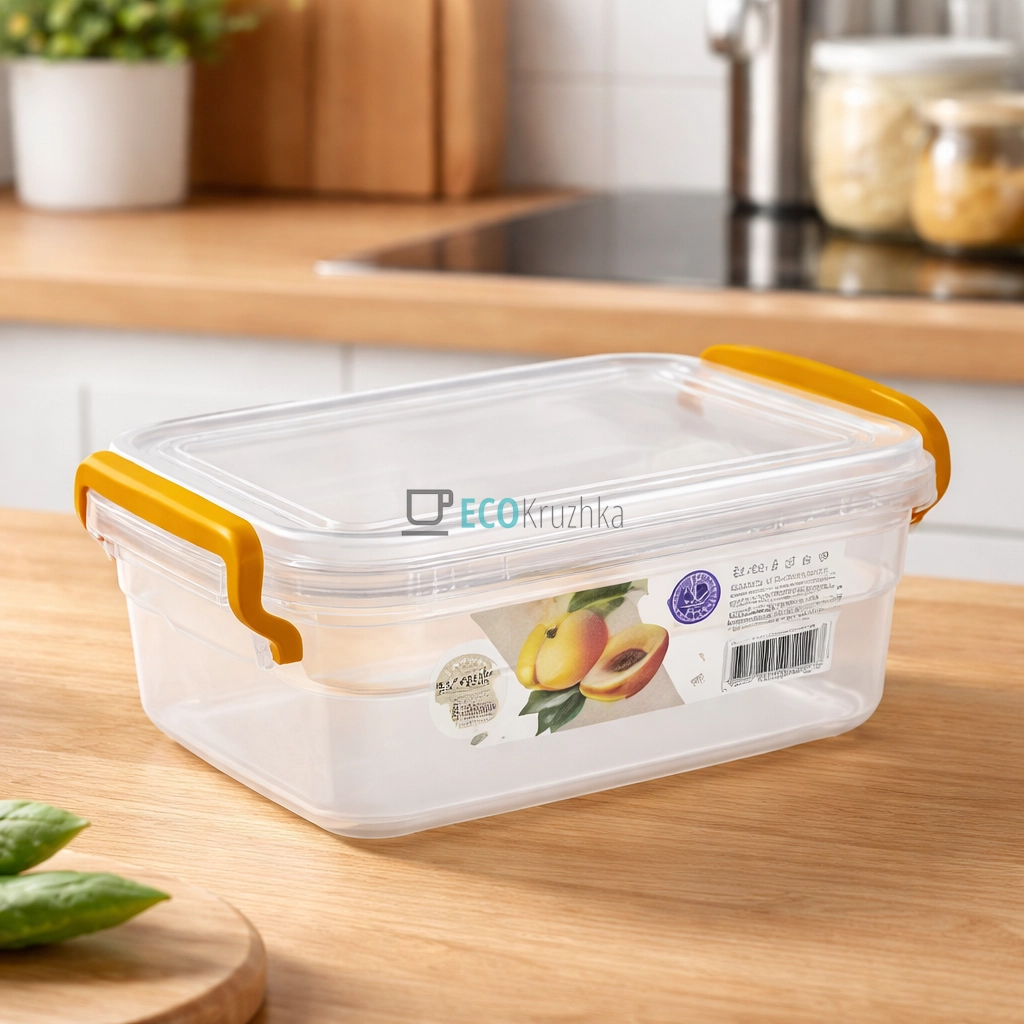 Контейнер харчовий із ручками та кришкою 950 мл 12*17.6*7.5 см NP-56