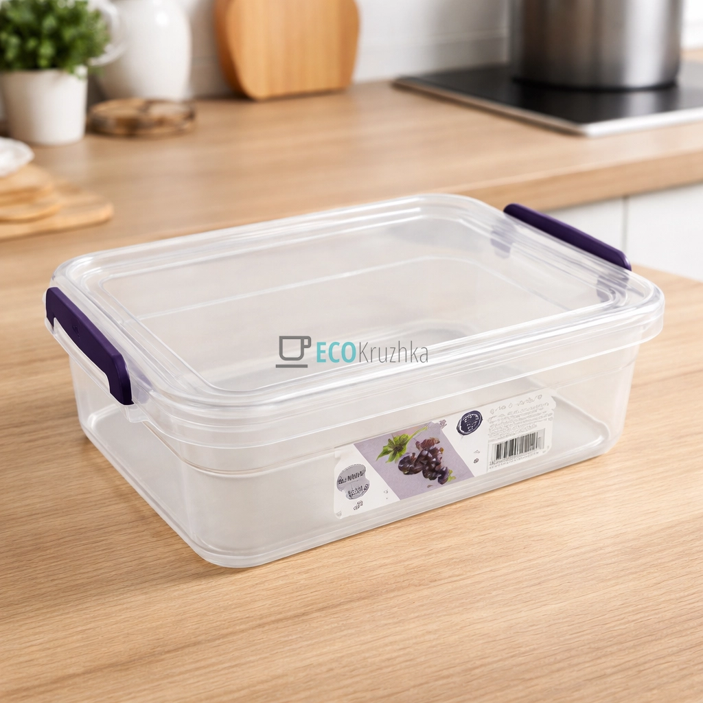 Контейнер харчовий із ручками та кришкою 2.5 л 17.8х25х9 см NP-53