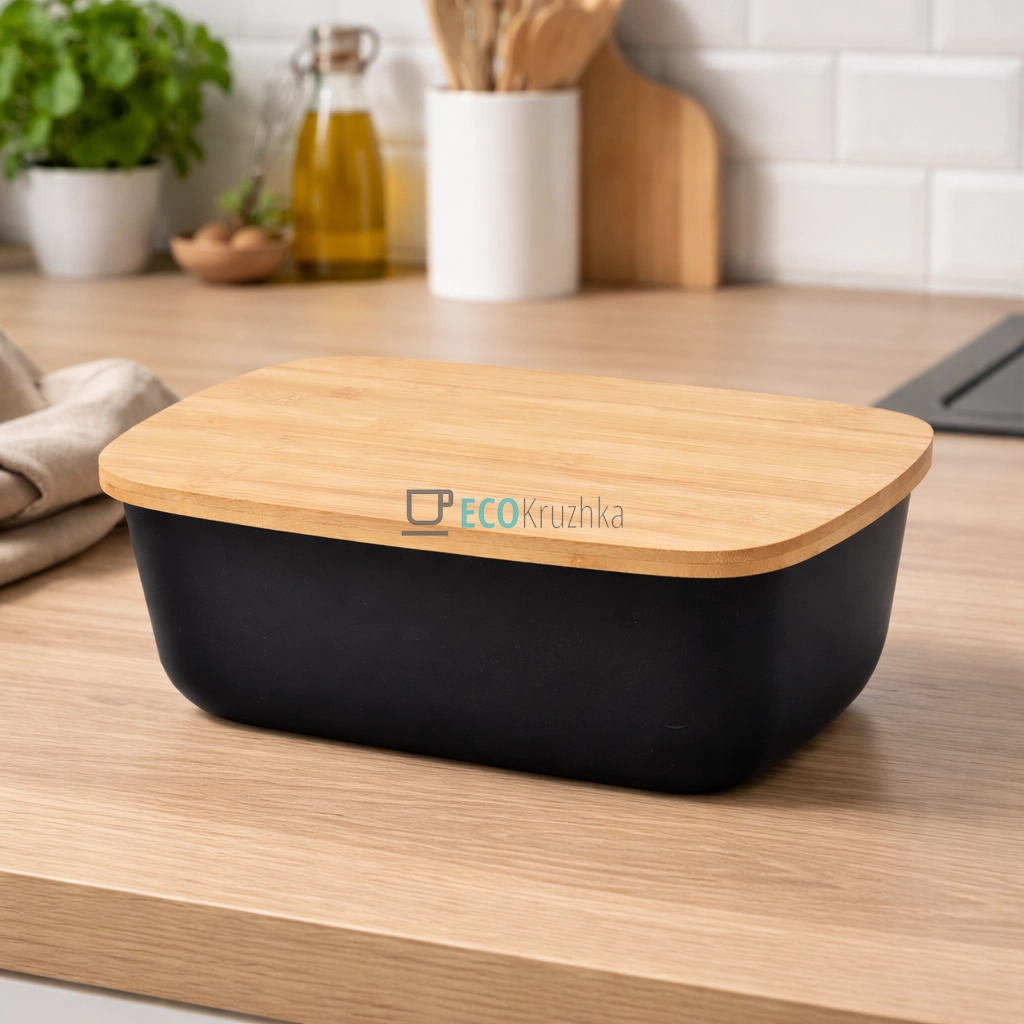 Хлібниця 345 х 235 х 130 мм Чорна Maestro MR-1776-BLACK