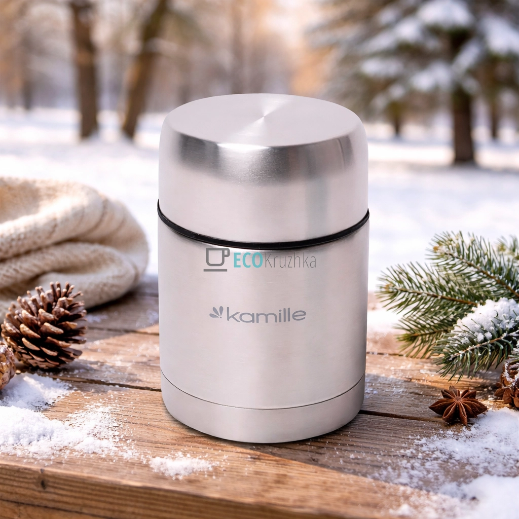 Термос харчовий Kamille 500 мл з нержавіючої сталі KM-2060