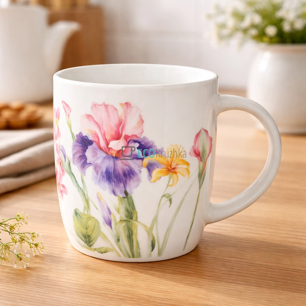 Порцелянова кружка для чаю та кави 360 мл Iris (K254) Порцелянова кружка для чаю та кави 360 мл Iris (K254)