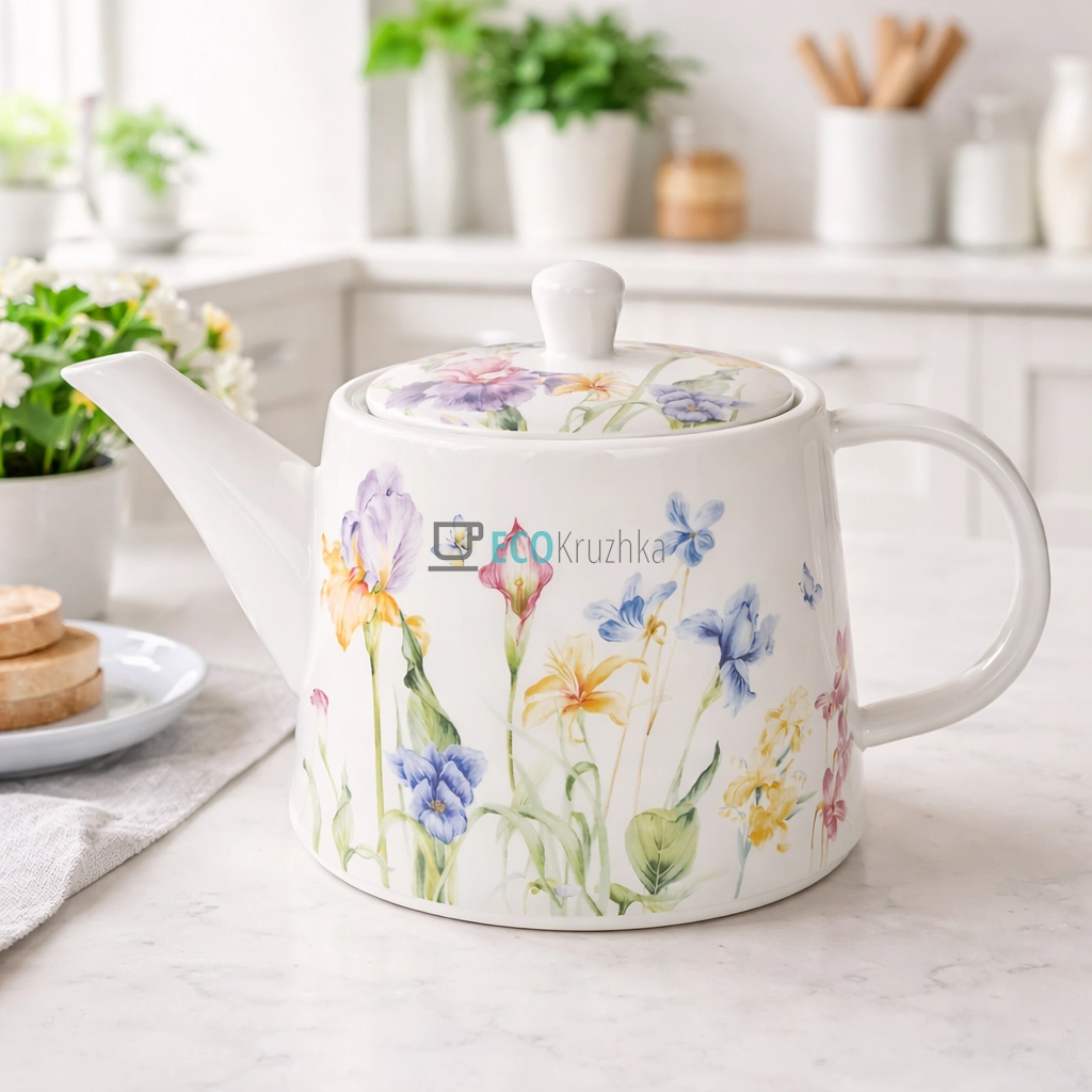 Порцеляновий заварювальний чайник 1.2 л Iris (K257)