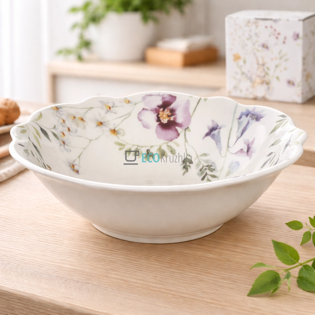 Порцеляновий салатник для сервірування 400 мл "Весняна історія" (K214)