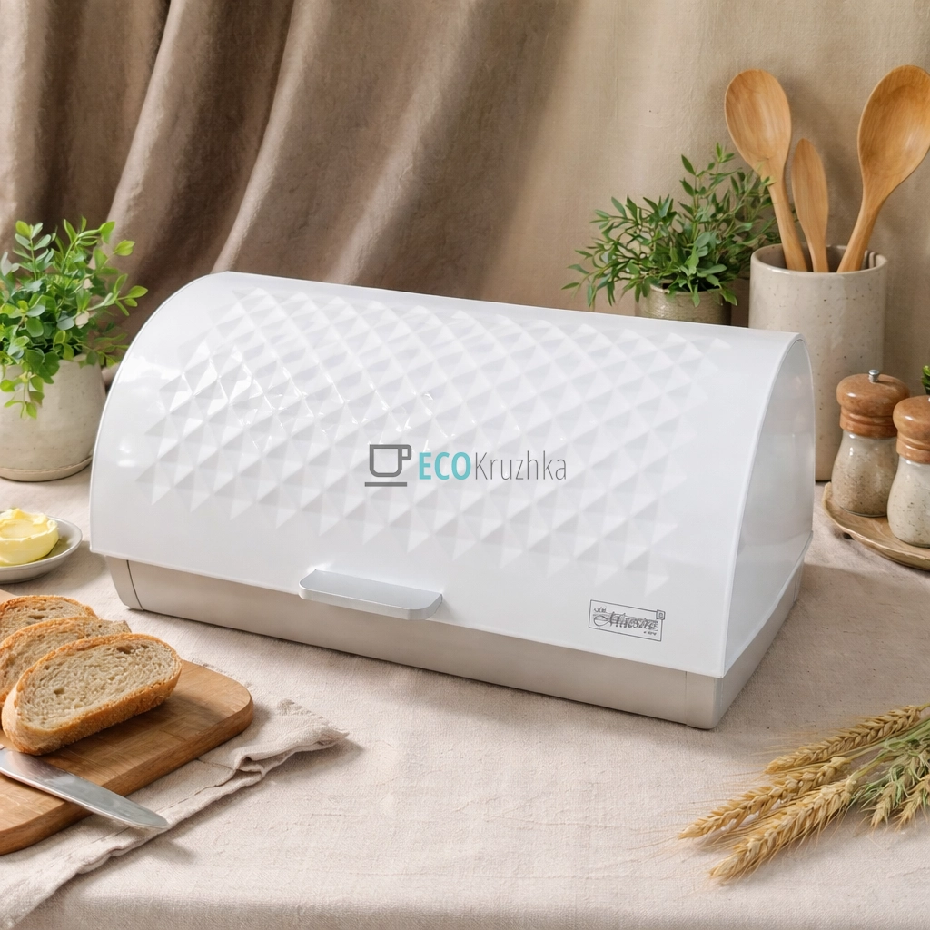 Хлібниця металева 38,5x19x25,5 см Maestro Біла MR-1676