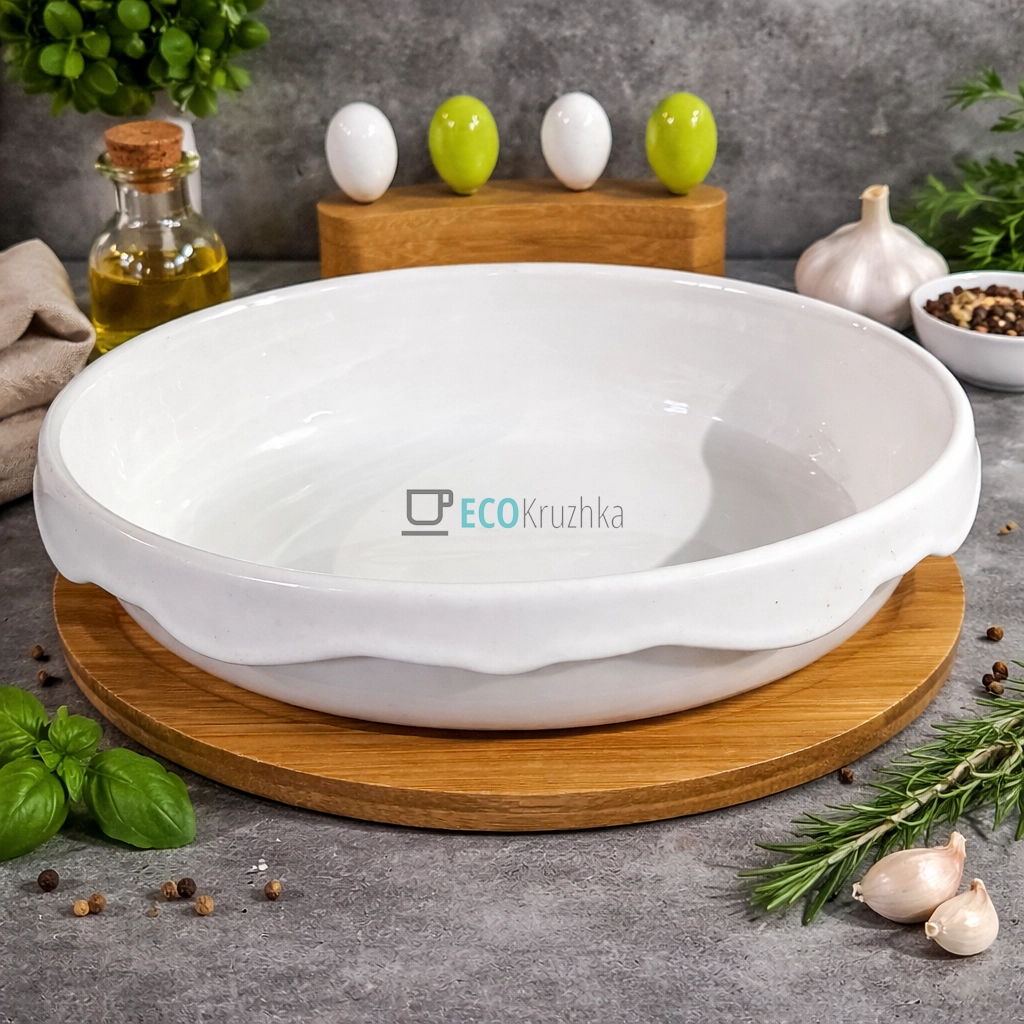 Блюдо 24 см на бамбуковій підставці 4 шпашки PJ02547