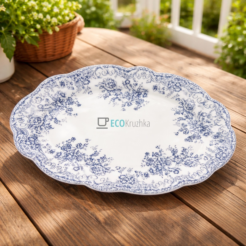 Порцелянове овальне блюдо 30.5 х 20.5 см Англійська троянда (K124) Порцелянове овальне блюдо 30.5 х 20.5 см Англійська троянда (K124)