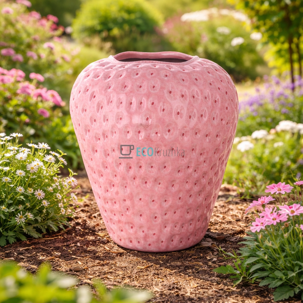Керамічна ваза Strawberry 23.5 х 22.5 х 26.5 см рожевий (998-002)