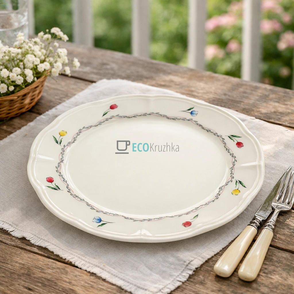 Порцелянова тарілка 27 см Vintage Tulip (159-003) Порцелянова тарілка 27 см Vintage Tulip (159-003)