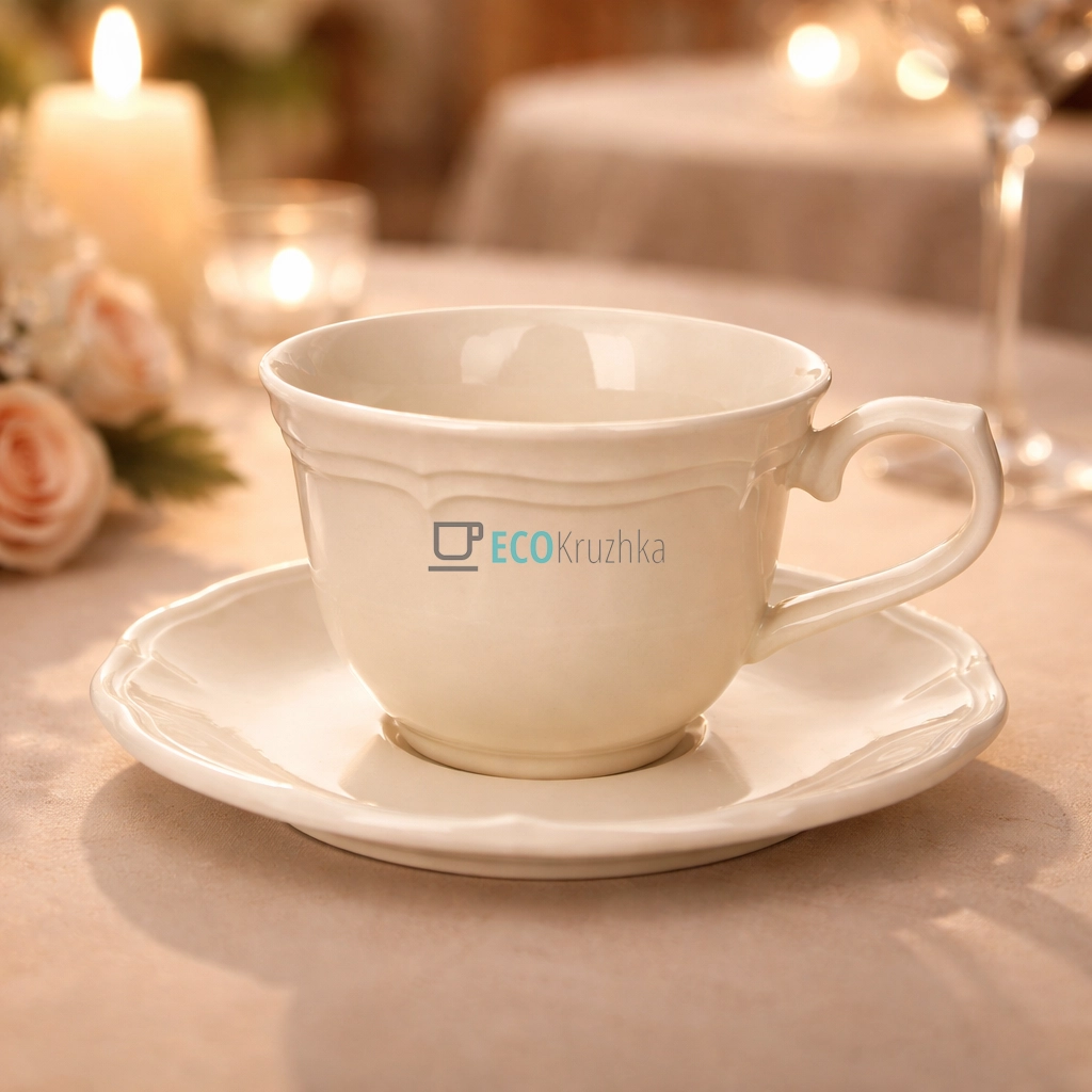 Порцелянова чашка з блюдцем 250 мл Provence Beige (159-010)