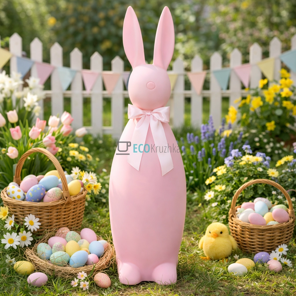 Декоративна фігура Кролик 132 см з флоковим напиленням (113-230) Декоративна фігура Кролик 132 см з флоковим напиленням (113-230)