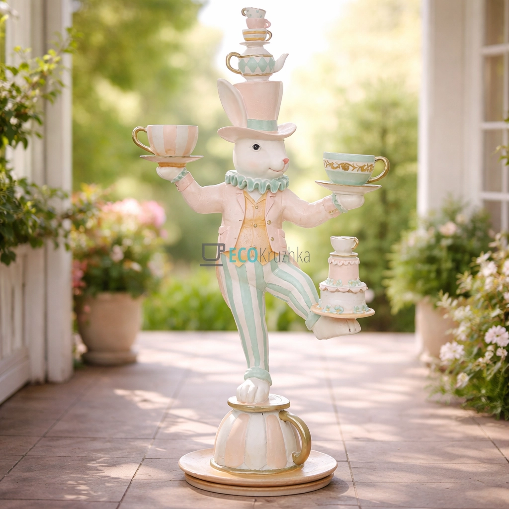 Декоративна статуетка Кролик-капелюшник 61 см (838-522) Декоративна статуетка Кролик-капелюшник 61 см (838-522)