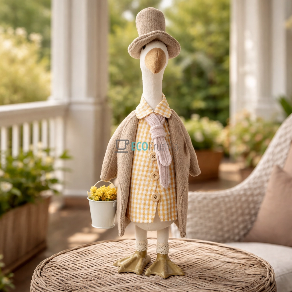 Декоративна статуетка Гусак з квітами 48 см (831-918) Декоративна статуетка Гусак з квітами 48 см (831-918)