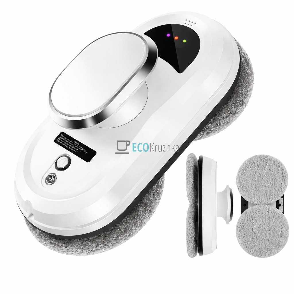 Робот для миття вікон з 4 насадками, розумний мийник скла (22478)