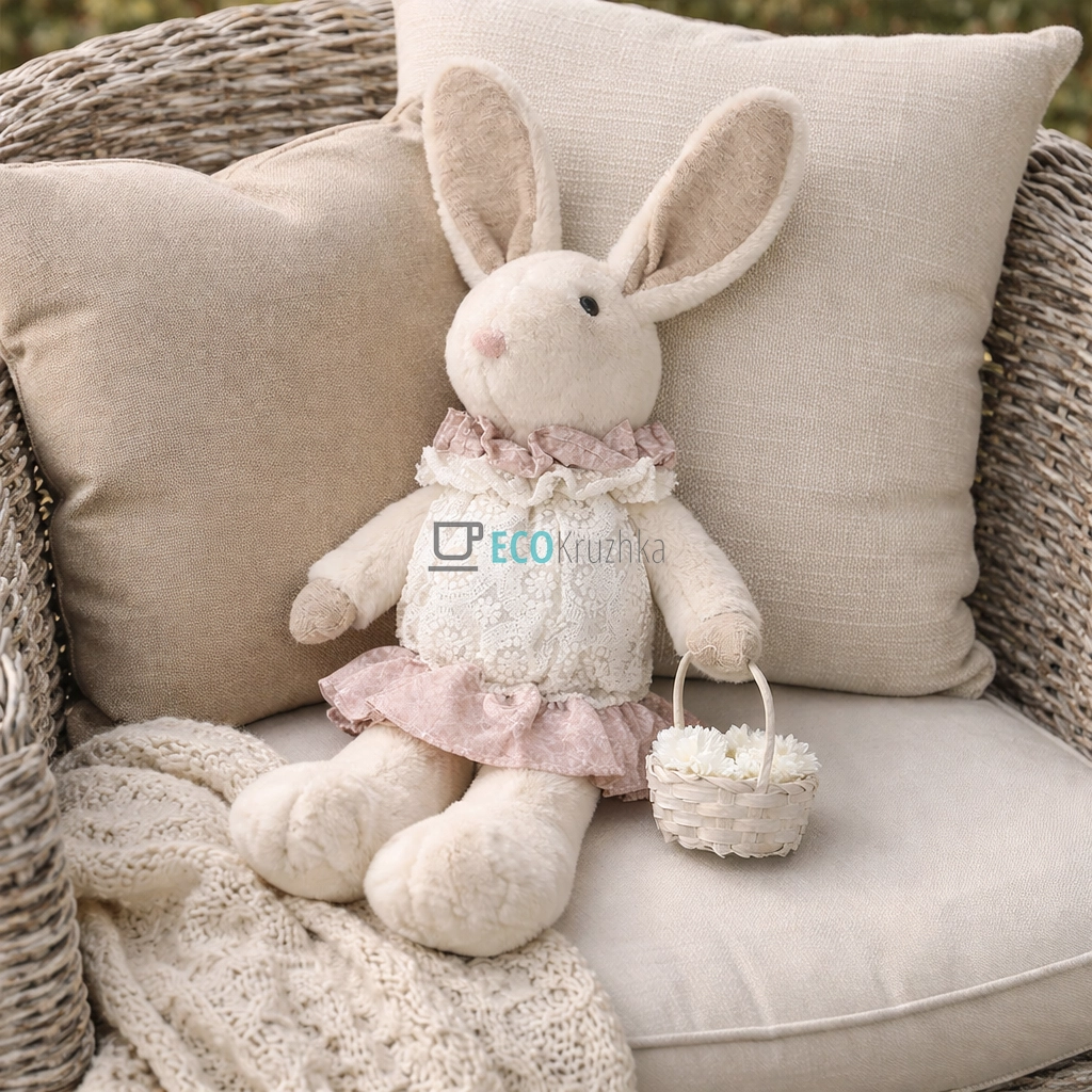 М’яка іграшка плюшевий Зайчик у мереживній сукні 53 см (831-872) М’яка іграшка плюшевий Зайчик у мереживній сукні 53 см (831-872)