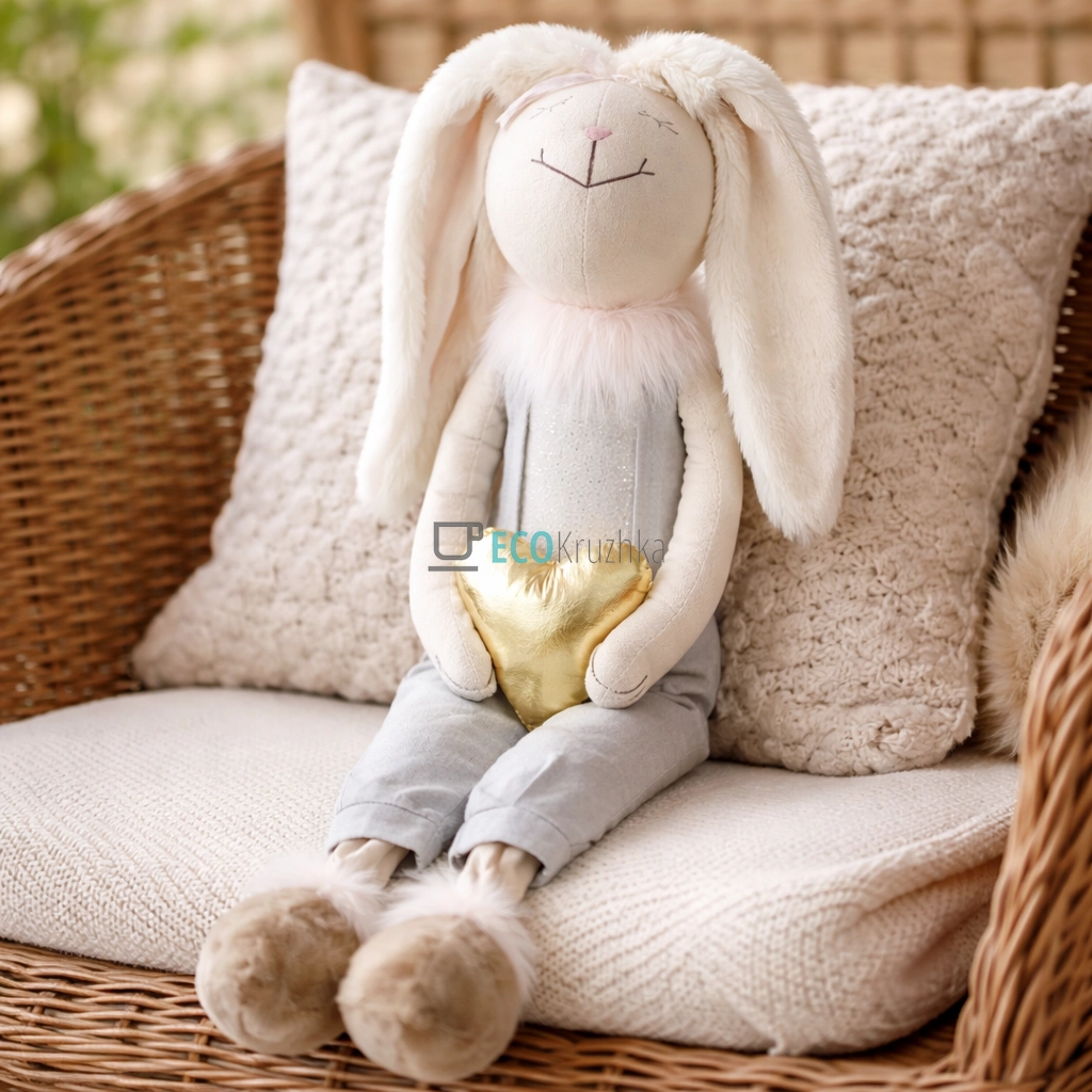 Плюшевий Кролик із золотим серцем 58 см (835-703)
