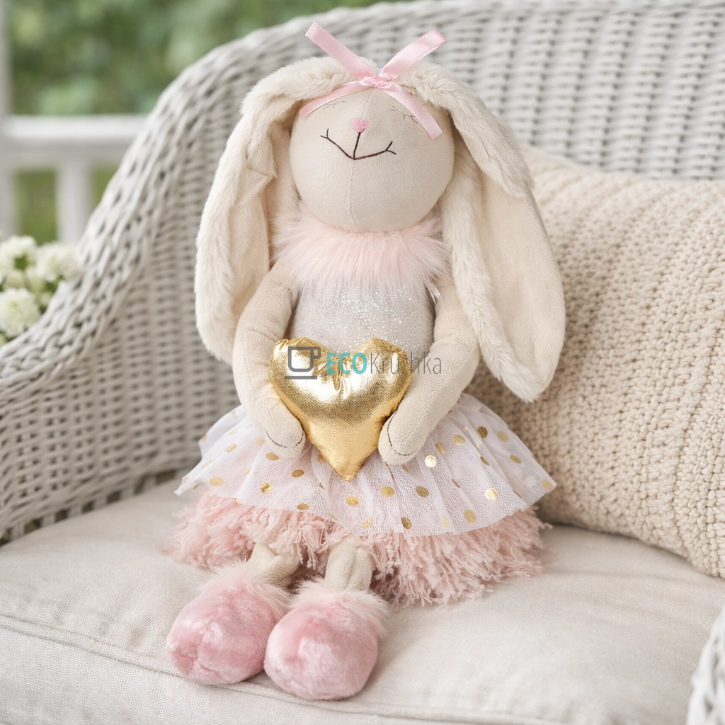 Плюшевий Кролик із золотим серцем 58 см (835-703)