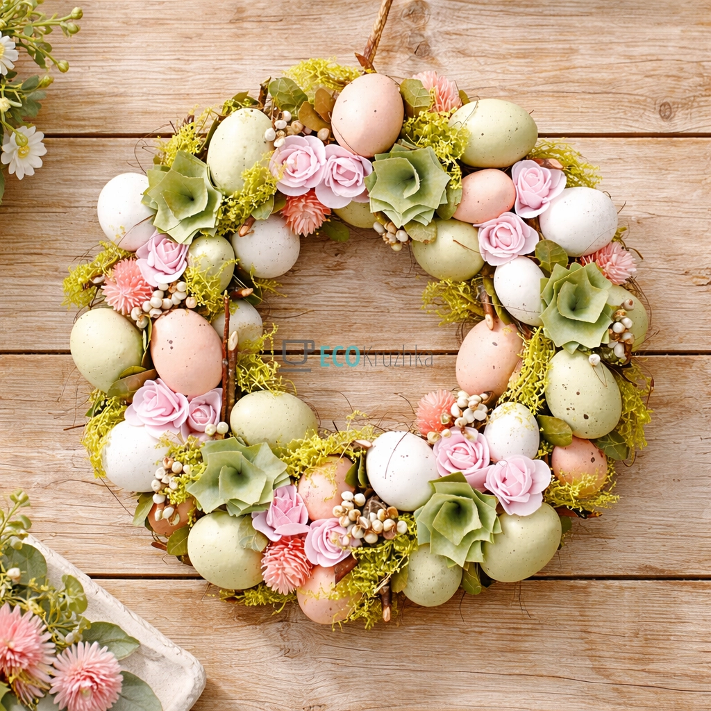 Великодній декоративний вінок 32 см (743-802)