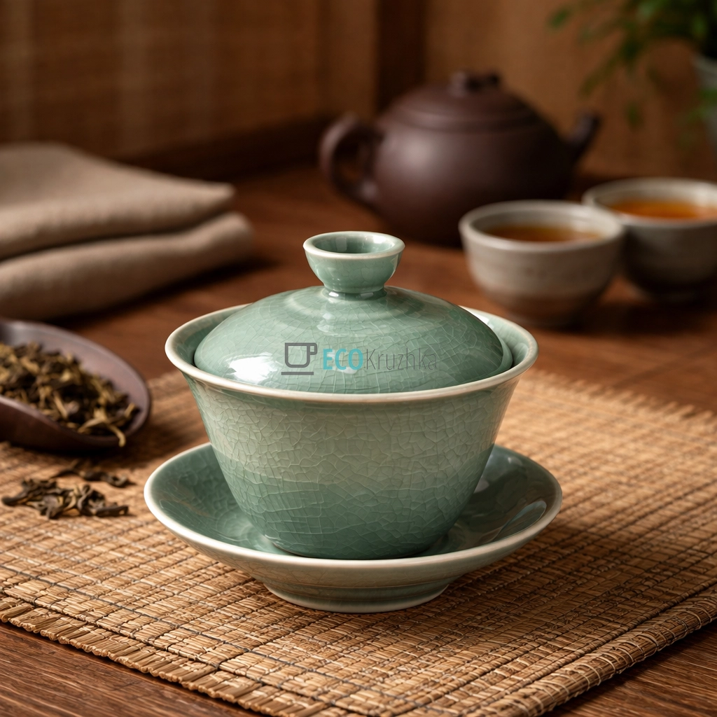 Гайвань порцелянова 170 мл “Піднебесна” зелено-блакитна (TC033-3)