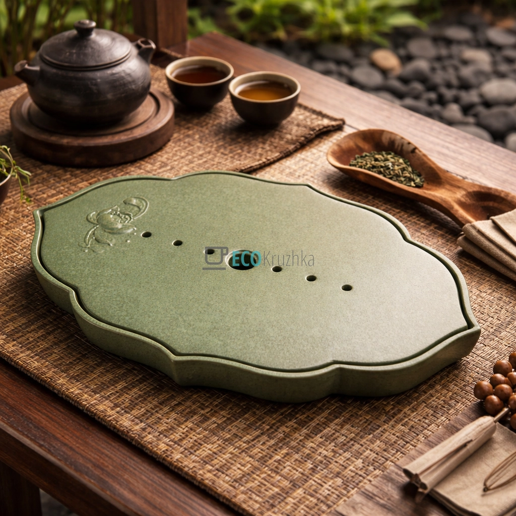 Глиняний чайний столик 37 х 24 х 4 см“ Ченду” (T0516) Глиняний чайний столик 37 х 24 х 4 см“ Ченду” (T0516)