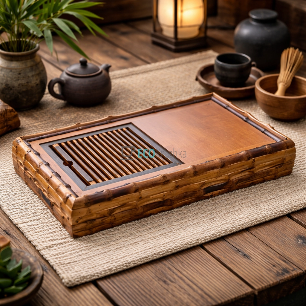 Чайний столик з бамбука 30 х 17 х 4.5 см “Кобе” (T0508) Чайний столик з бамбука 30 х 17 х 4.5 см “Кобе” (T0508)