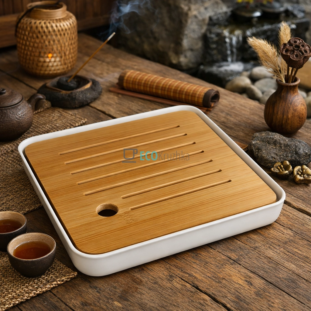 Чабань для чайної церемонії 20.4 х 3.5 см “Лілінг" білий (TT2519-1)