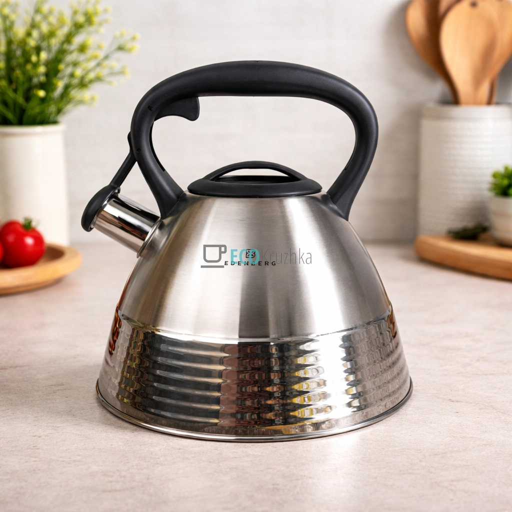 Чайник 3 л зі свистком для плити з нержавіючої сталі EB-8828