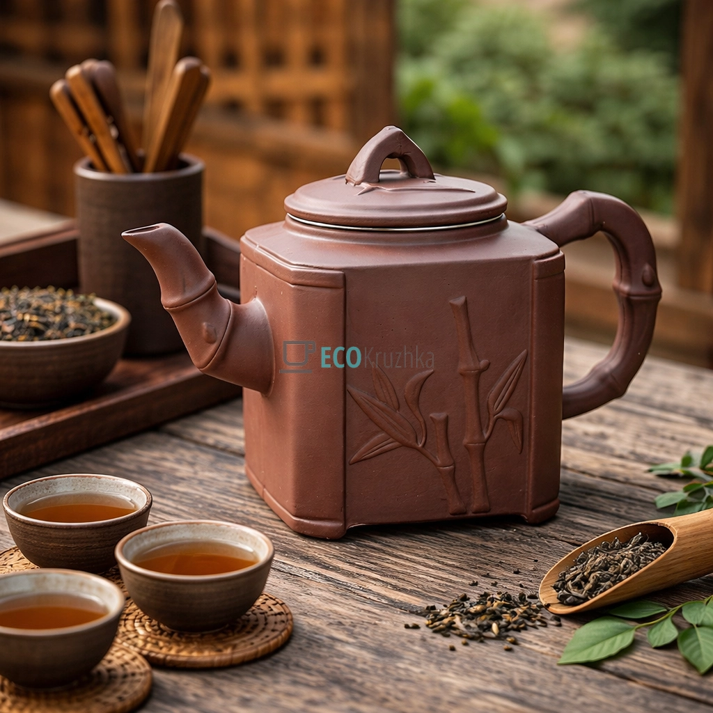 Глиняний чайник 800 мл “Бамбуковий гай” (T2588) Глиняний чайник 800 мл “Бамбуковий гай” (T2588)