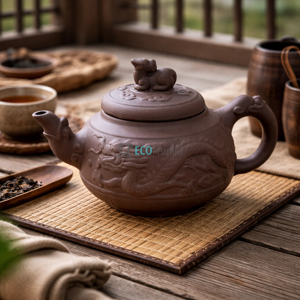 Глиняний чайник 780 мл “Ділун Дракон” (T2564) Глиняний чайник 780 мл “Ділун Дракон” (T2564)