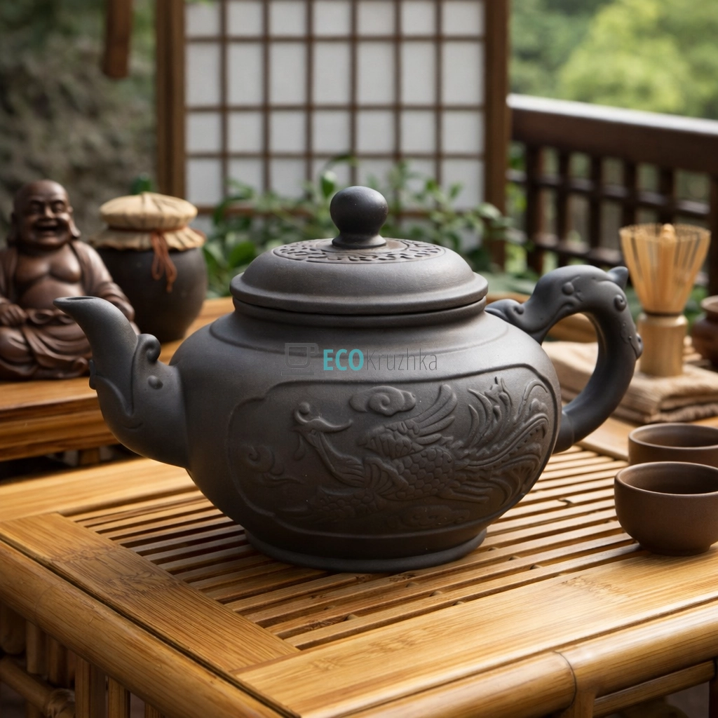 Глиняний чайник 700 мл “Чжуняо Фенікс” темний (T2563-1)