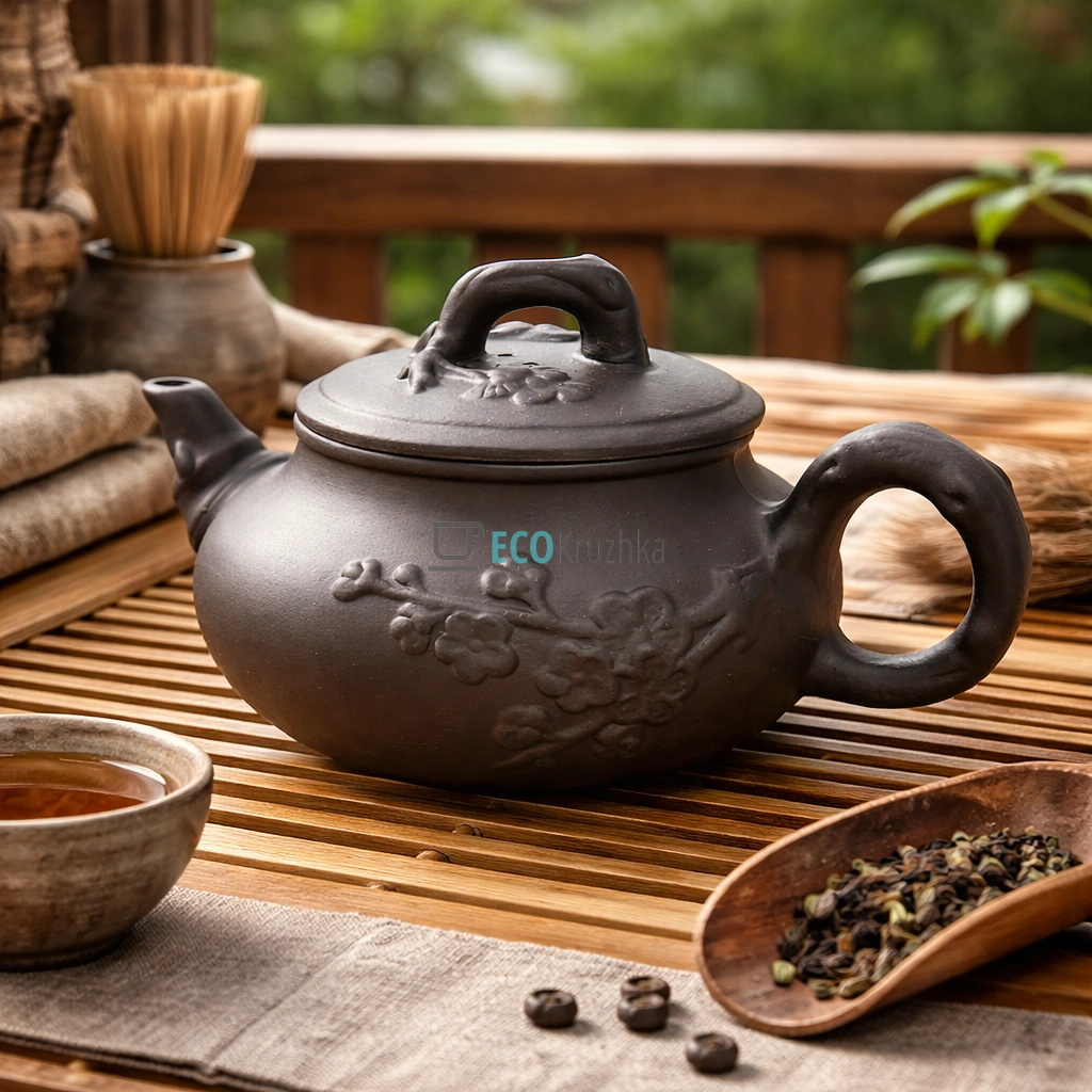 Глиняний чайник 450 мл “Канзан” темний (T2510-1)