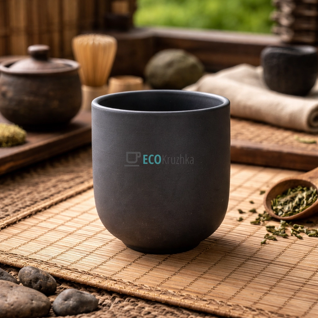 Глиняна піала для чаю 160 мл “Поклик” темний (TC068-1)