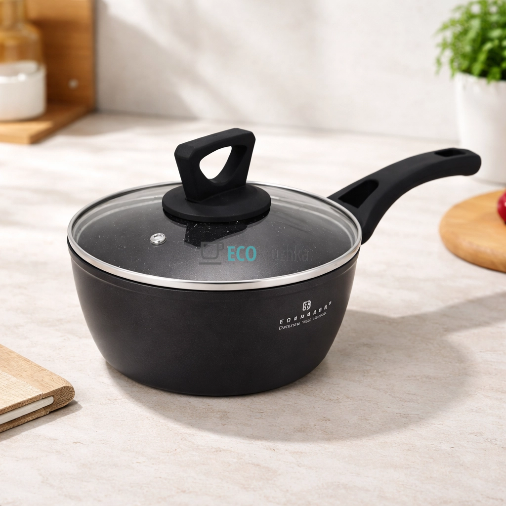 Ківш 16 см із скляною кришкою 1.3 л Edenberg EB-3329