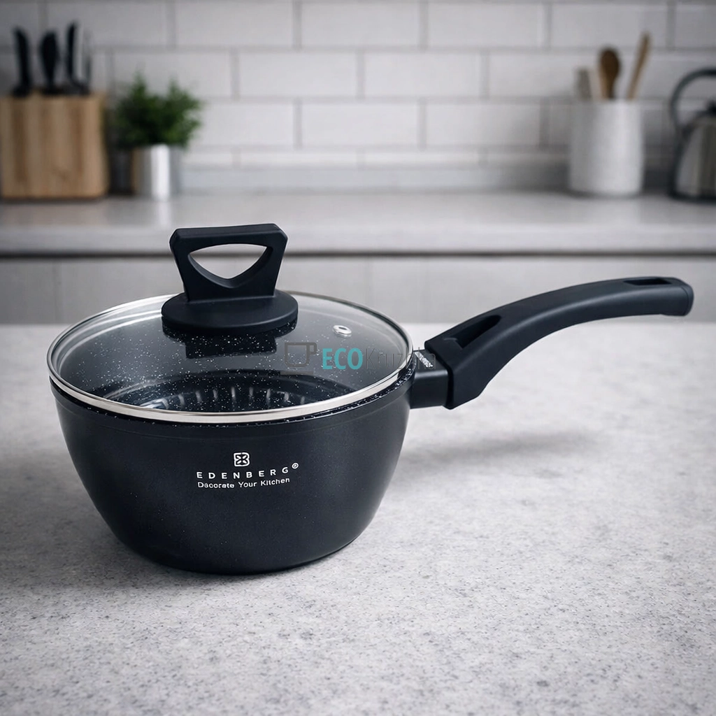 Ківш 18 см із скляною кришкою 1.7 л Edenberg EB-3330