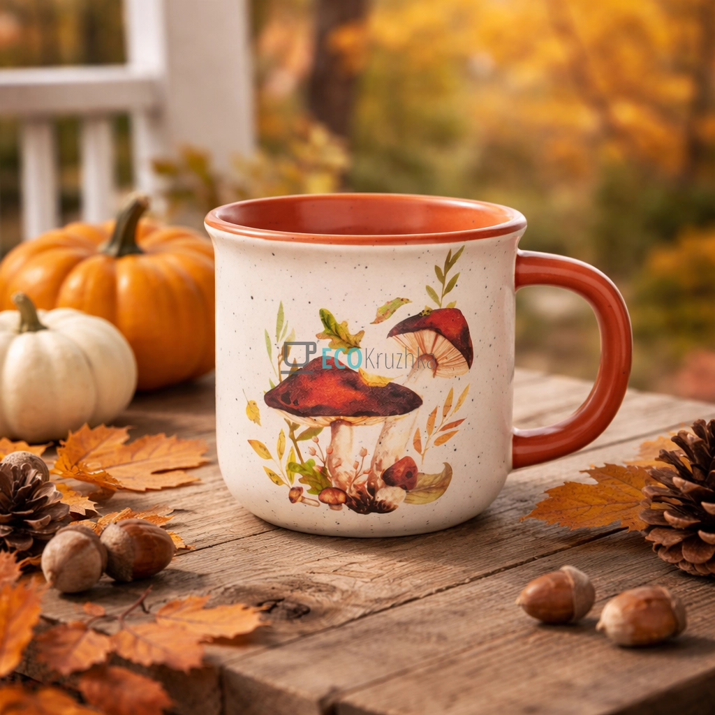 Чашка керамічна «Лісова Поляна» 350 мл червоний (733-740)