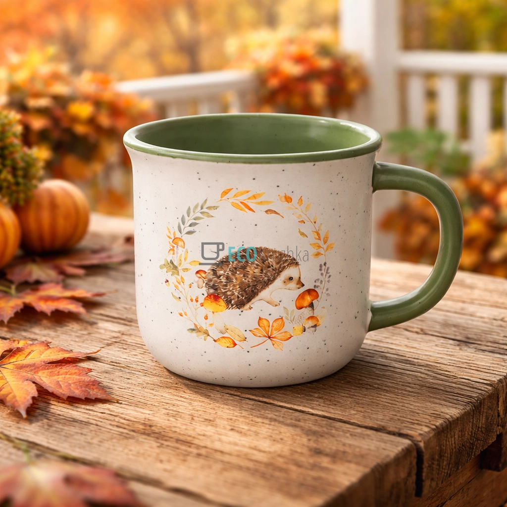 Чашка керамічна «Лісова Поляна» 350 мл зелений (733-740)