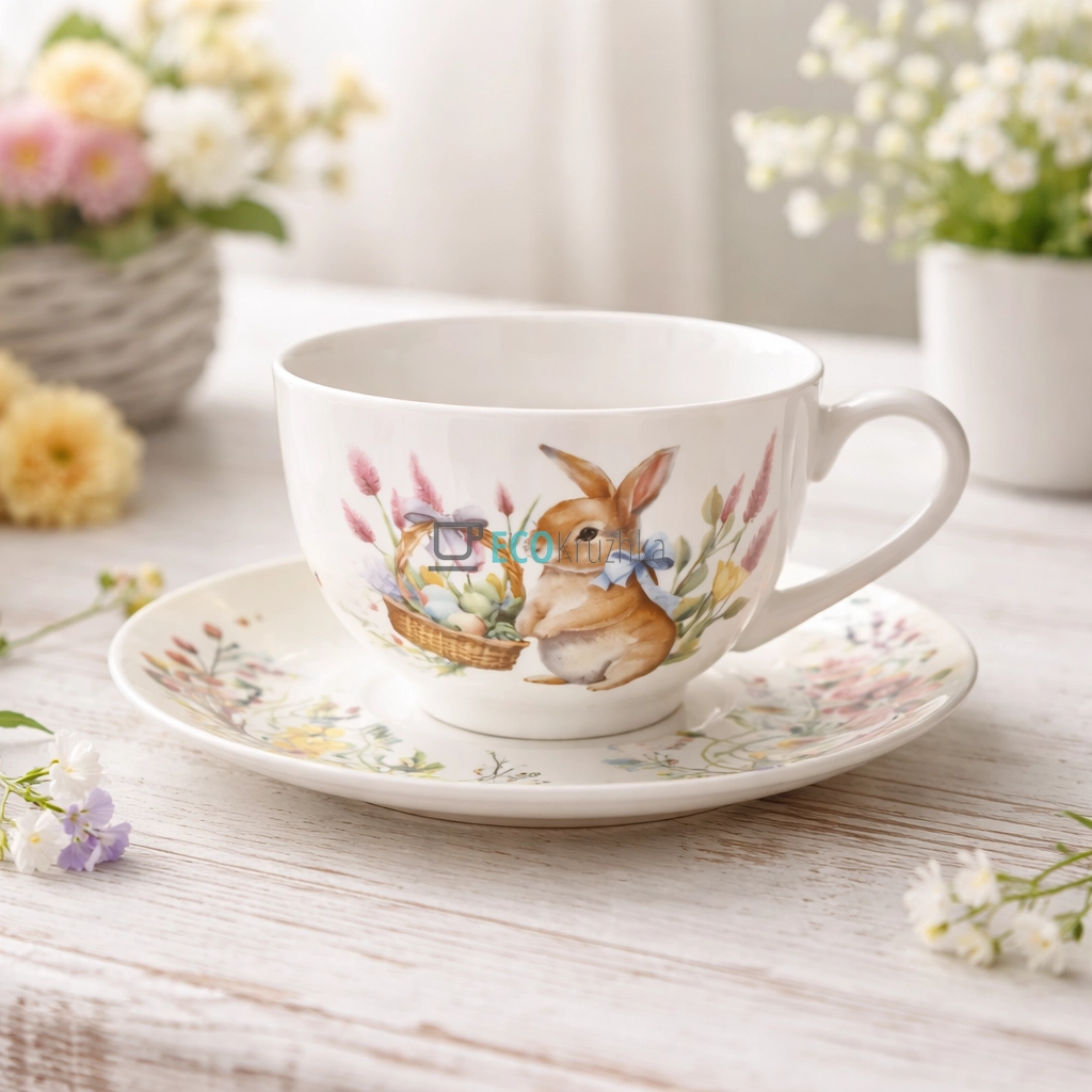 Порцелянова чашка з блюдцем 250 мл Easter Melody (K231)