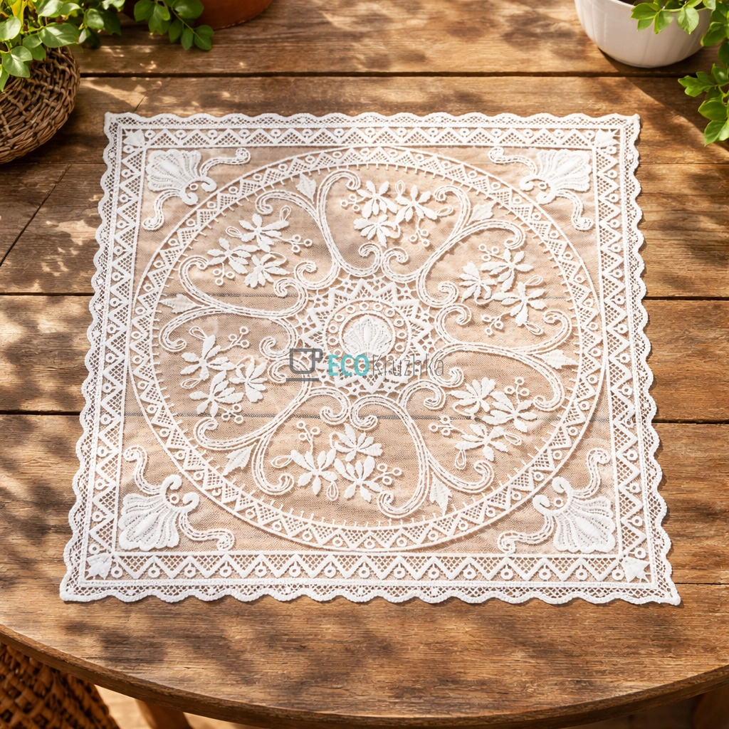 Мереживна серветка на стіл Lace Rosette 30 х 30 см (445-259)