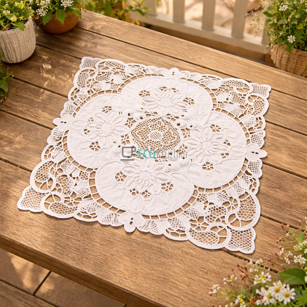 Бавовняна серветка на стіл Lace Medallion 27 х 27 см (445-251)