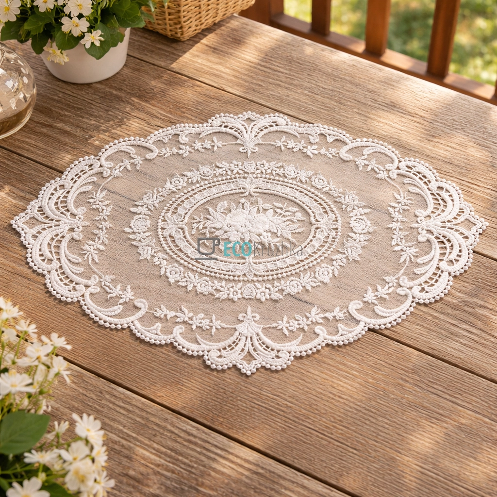 Мереживна серветка на стіл Lace Bouquet 29 х 41 см (445-272)