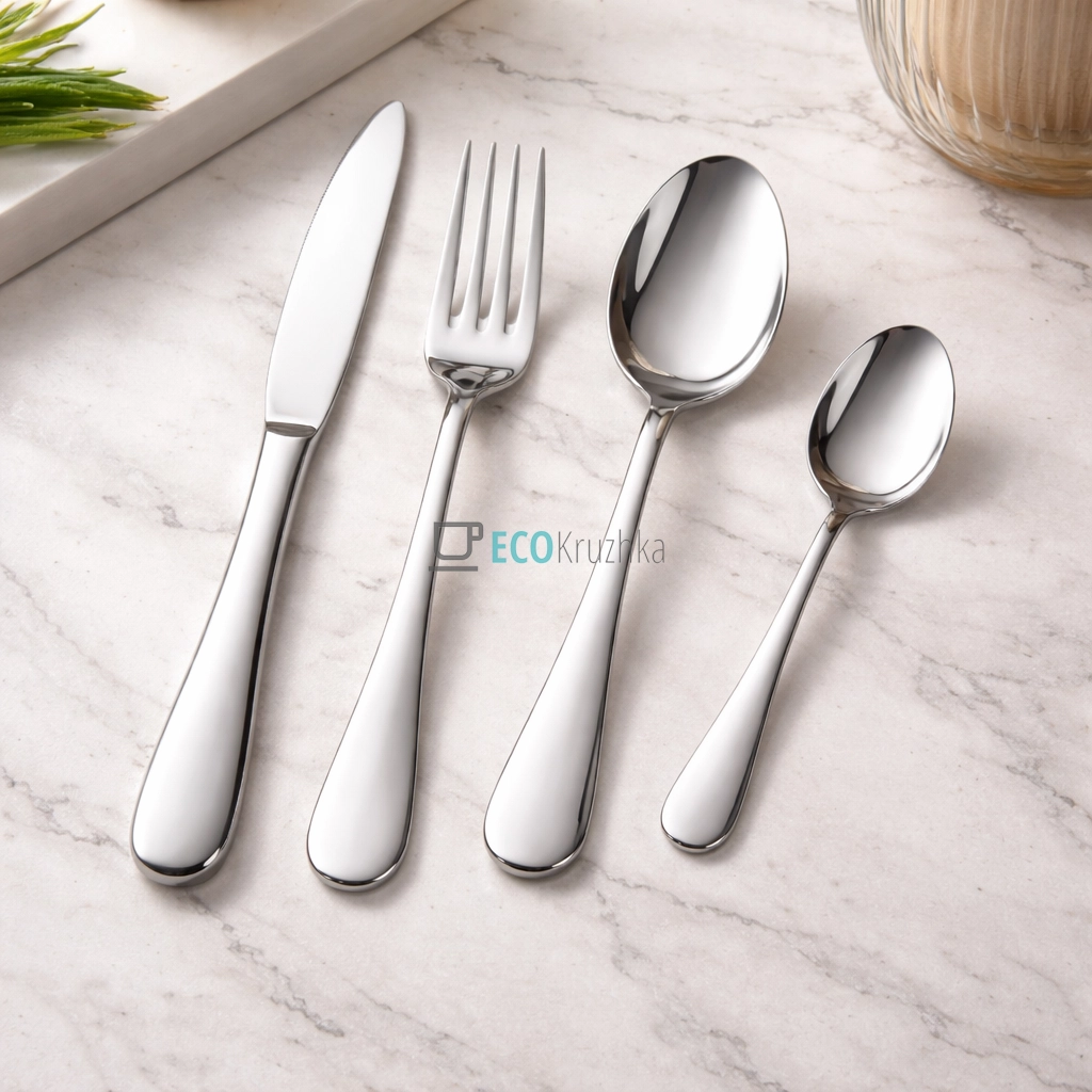 Набір столових приборів 24 предмети срібний (JU-3115) Набір столових приборів 24 предмети срібний (JU-3115)