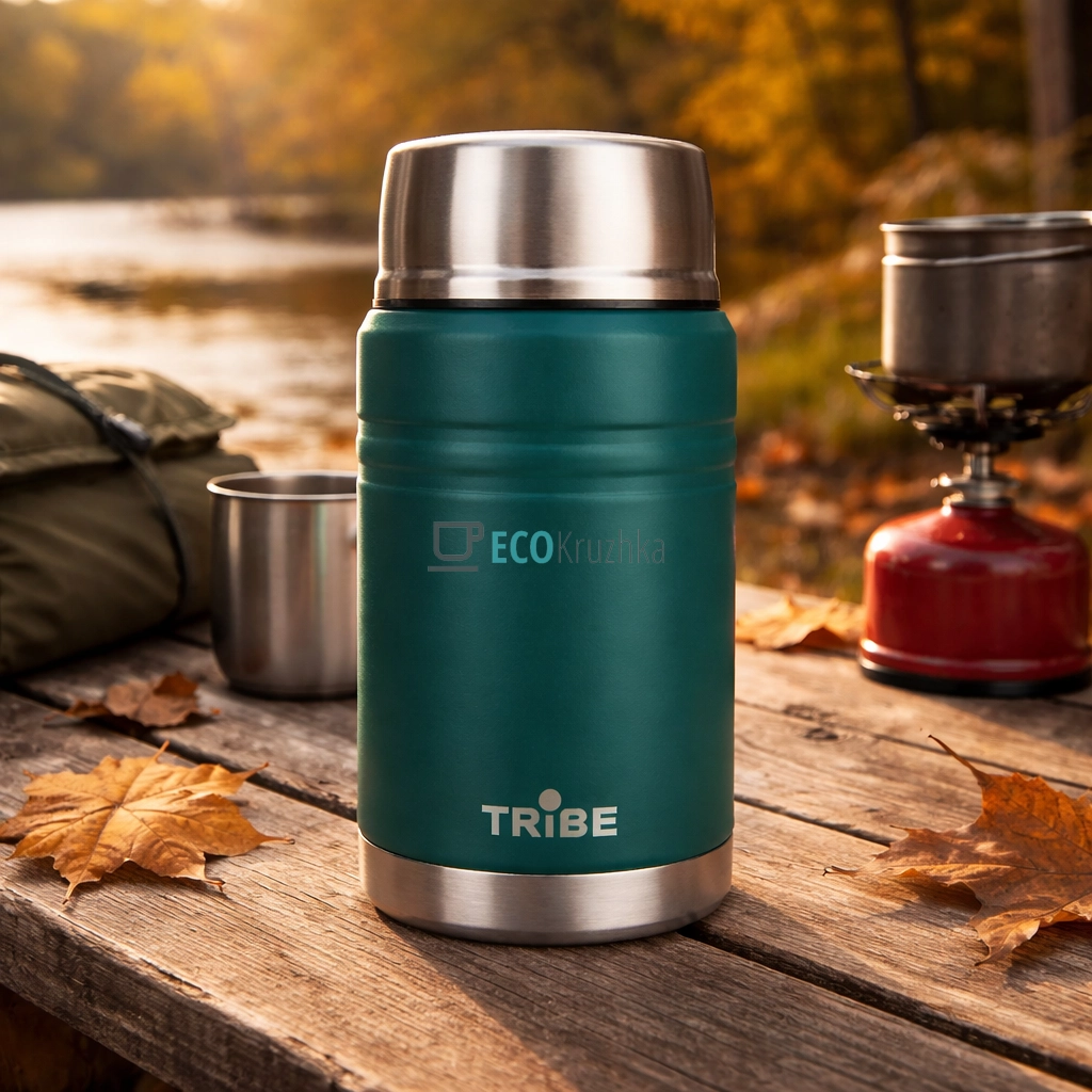 Термос харчовий Tribe Jar Food 700 мл з нержавіючої сталі темно-бірюзовий T-DE-0023-blue