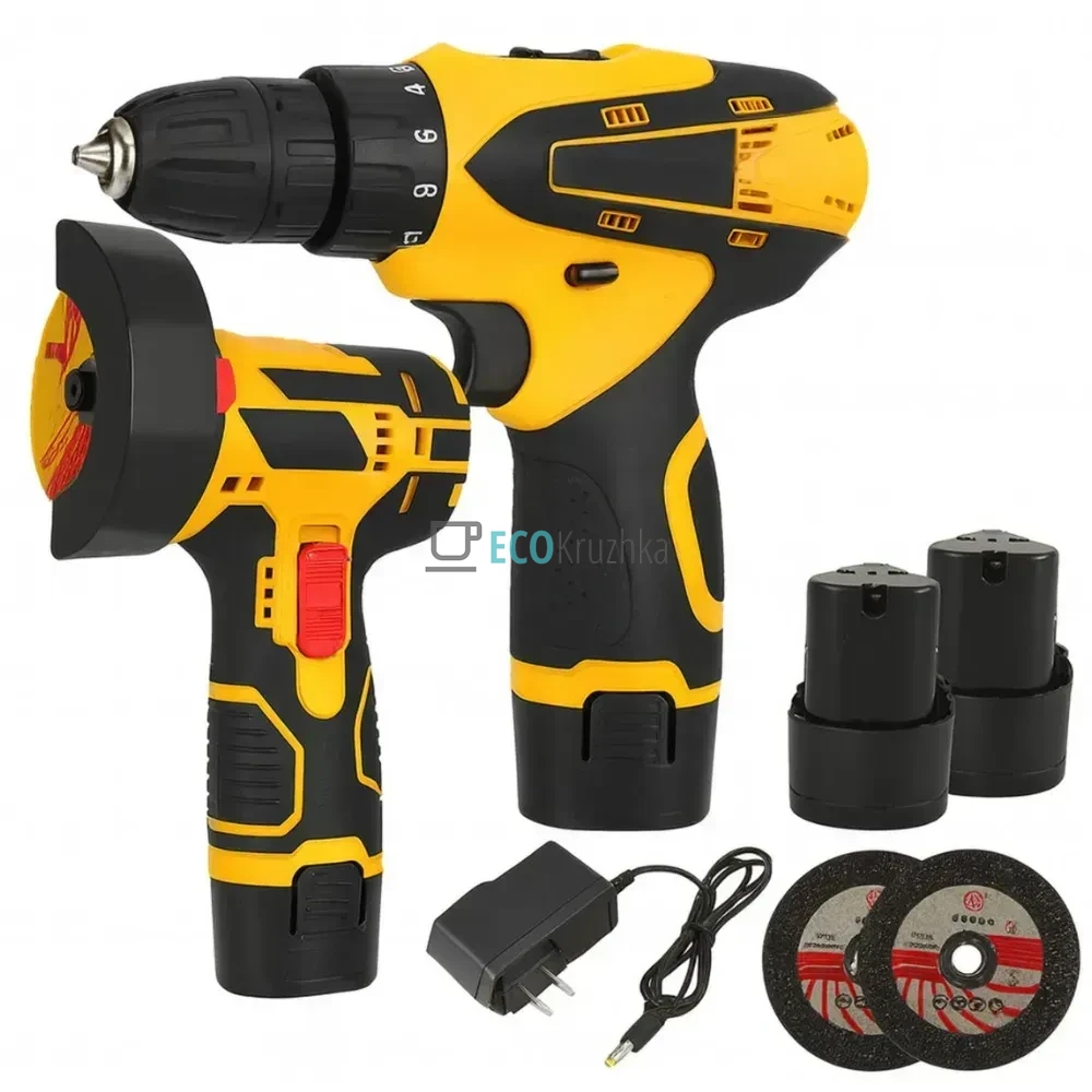 Універсальний набір інструментів 2в1: шурупокрут, болгарка X673 (JU-4612)