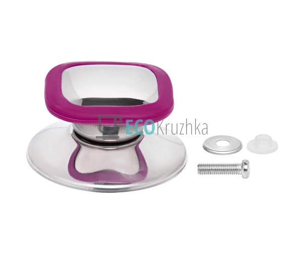 Ручка нержавіюча з силіконовим обідком для кришки Фіолет ...