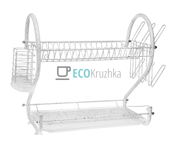 Сушка для посуду з двоярусна Edenberg Біла EB-2108M Сушка для посуду з двоярусна Edenberg Біла EB-2108M
