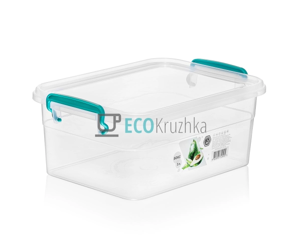 Контейнер харчовий із ручками та кришкою 3 л 17.8х25х11с ...